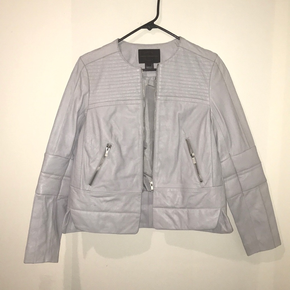 Light blue French connection leather jacket